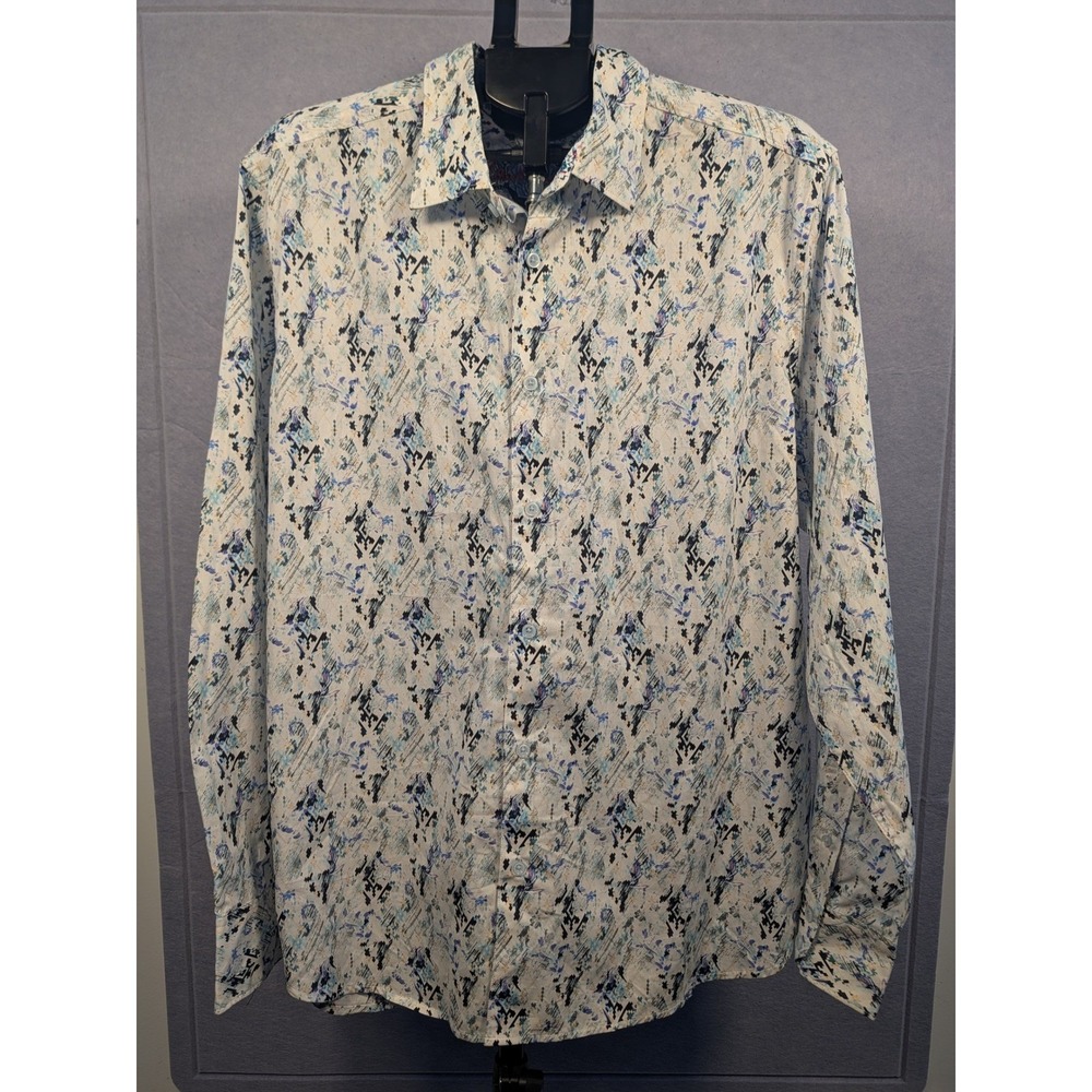 Robert Graham Button Down Mens 2XL Multi Color Abstract Print Classic Fit‎ EUC